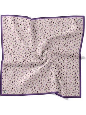 Levidor Tivil İpek Eşarp 4110 - 13 Mor Karışık Desen