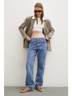 Never More Beş Cepli Boru Paça Jean Mavi