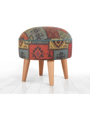 Lorence Home Rugrev Kilim Puf - Yeşil