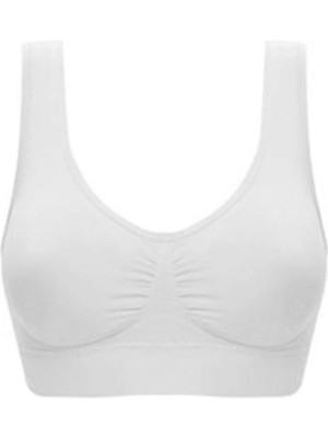 Miraxx Beyaz Dikişsiz Kadın Pedli Sütyen Korse - 704