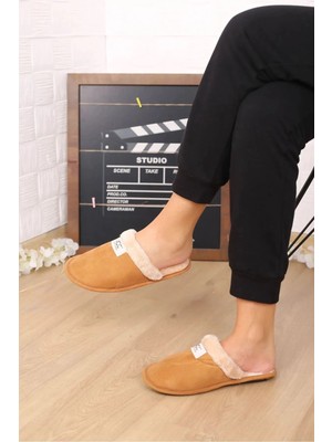 Wowa Ünisex Içi Kürklü Kışlık Ev Terliği Misafir Çeyiz Bohça Terliği Kaymaz Ses Yapmaz Taban