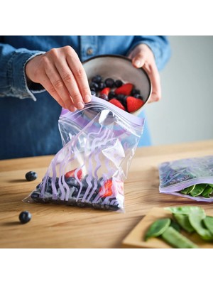 IKEA "lotr®" Istad Kilitlenebilir Buzdolabı Poşeti, Lila, 1 Lt, 20 Adet