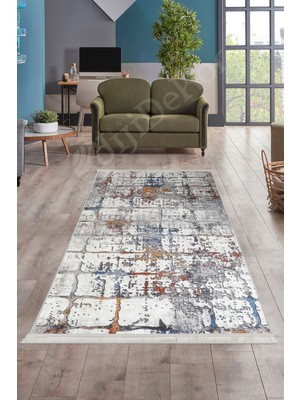 Diji Dekor Halı Multi  KY7005 Yıkanabilir Saçaklı Kesme Ince Yolluk Kilim Salon Halısı Modelleri