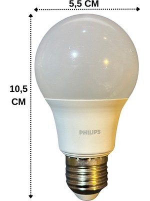 Philips 8W (60W) 2700K (Sarı Işık) E27 Duylu Klasik LED Ampul