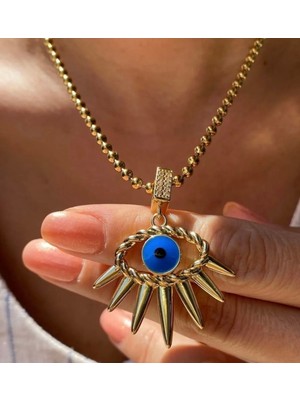 Mi Brillo Accessories Çelik Dorikalı Zincir Göz Kolye