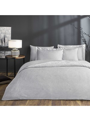 Linens Premium Wave Pamuk Jakar Nevresim Takımı King Gri