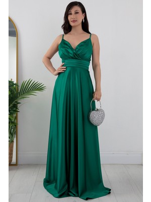 Saten Askılı Elbise 13384