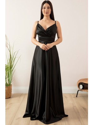 Saten Askılı Elbise 13384