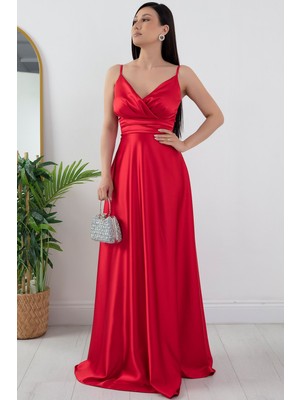 Saten Askılı Elbise 13384