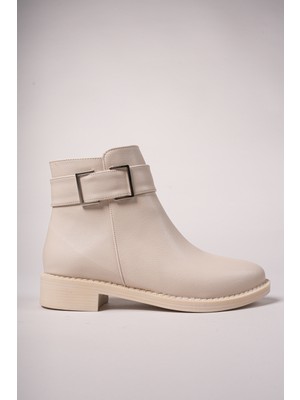 Riccon Kadın Bot Vegan Deri Düşük Topuk Hilyariel Model Ortopedik Rahat ve Şık Tasarım