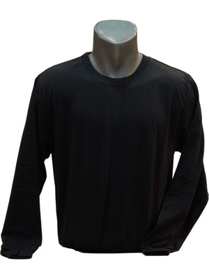 Altın Yaşam Sıfır Yaka Uzun Kol T-Shirt - Siyah - S