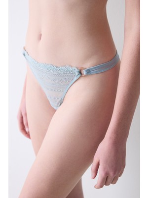 Bella Lace Dantel Gri Tanga Külot