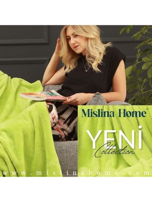 Mislina Deluxe Wellsoft Battaniye Fıstık Yeşili Çift Kişilik 200 x 220  cm