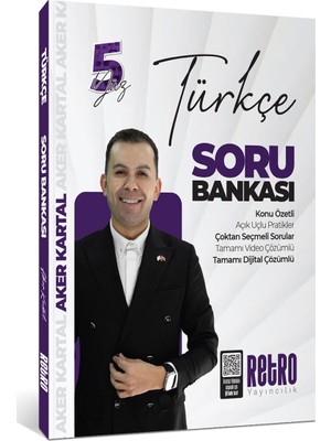 Retro Yayıncılık 2025 KPSS Genel Yetenek 5yüz Türkçe Soru Bankası Tamamı Video Çözümlü - Aker Kartal