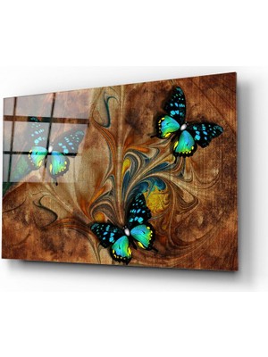 Barel Storm Kelebekler Cam Tablo |  Dekoratif, Ofis, Mutfak