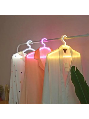 Işıklı Elbise Askısı Renkli Neon Gece Askları Ev Partisi Düğün Dekorasyon Giyim Mağazası Işıklı Askı