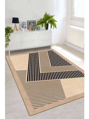 Nonwe Bej Dekoratif Halı Dikdörtgen Djt