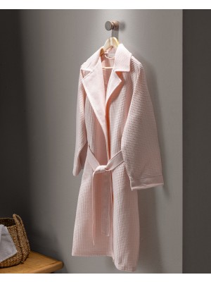 Blois %100 Pamuk Unisex Bornoz - Pudra - Lüks Koleksiyon