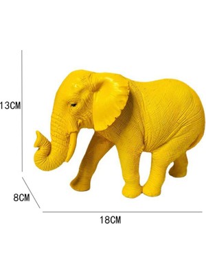 Remiel Fil Heykeli Dekor Koleksiyonluk Festivaller Raf Orta Parçası Sarı (Yurt Dışından)