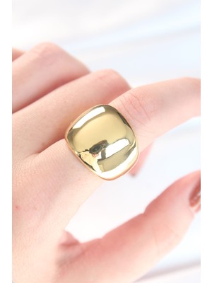 Gold Renk Ayarlanabilir Bombeli Ayna Yüzük