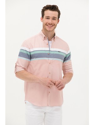 U.S. Polo Assn. Erkek Pudra Gömlek Desenli 50263896-VR042