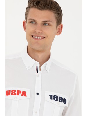 U.S. Polo Assn. Erkek Beyaz Gömlek Desenli 50272289-VR013