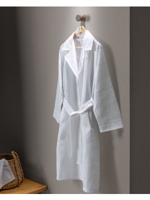 Blois %100 Pamuk Unisex Bornoz - Beyaz - Lüks Koleksiyon