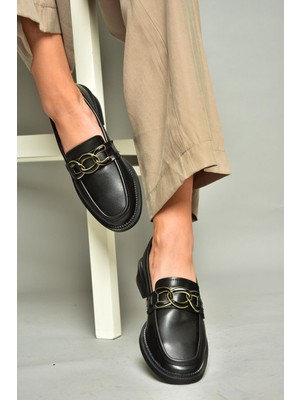 Fox Shoes T314576409 Siyah Loafer Makosen Kadın Ayakkabı