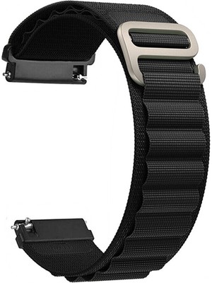 Apsuwa Xiaomi Redmi Watch 5 Active Kordon Kayış Siyah Alpine Nylon Kumaş 22/alp Haylou Uyumlu Metal Toka