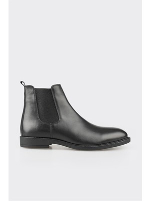 Siyah Deri Erkek Günlük Bot