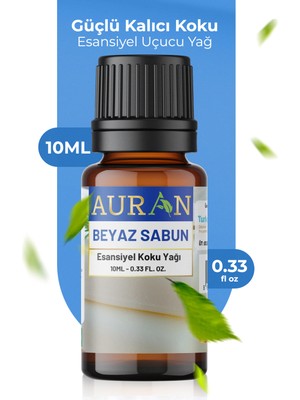 Auran Beyaz Sabun Esansiyel Uçucu Koku Yağı Buhurdanlık Yağı Difüzör Esansı Hobi Esans Ortam Oda 10ml