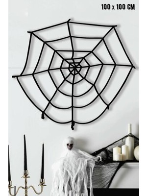 Atölye Mi Halloween Örümcek Ağı Siyah 1x1 Metre Cadılar Bayramı Süsleri