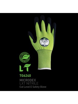 Traffi Gloves TG6240 Dokunmatik Ekran Uyumlu Microdex Lxt Nitril Kesilme Seviyesi E Premium Iş Eldiveni