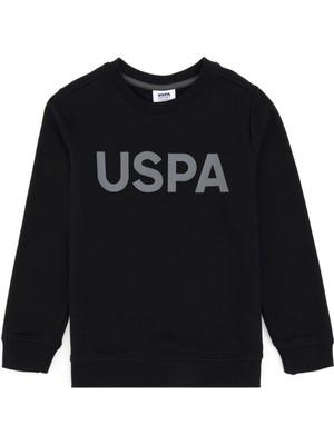 U.S. Polo Assn. Erkek Çocuk Siyah Basic Bisiklet Yaka Sweatshirt 50289143-VR046