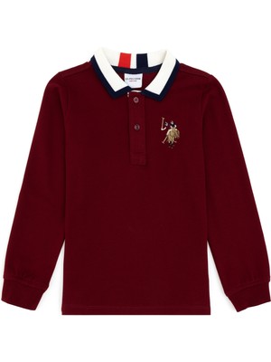 U.S. Polo Assn. Erkek Çocuk Bordo Basic Polo Yaka Sweatshirt 50289140-VR014
