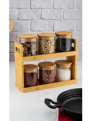 Bambum Tier 7 Parça 2 Katlı Standlı Baharat Seti