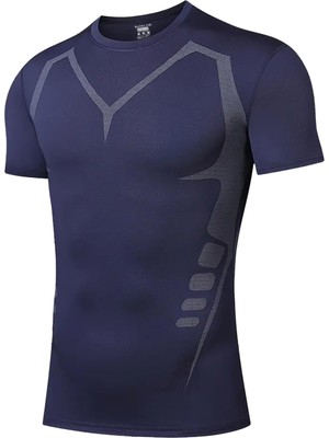 Ghassy Co. Erkek Ultra Esnek Koşu Egzersiz Hızlı Kuruma Nefes Alabilen Kısa Kollu Spor T-Shirt