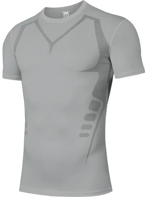 Ghassy Co. Erkek Ultra Esnek Koşu Egzersiz Hızlı Kuruma Nefes Alabilen Kısa Kollu Spor T-Shirt
