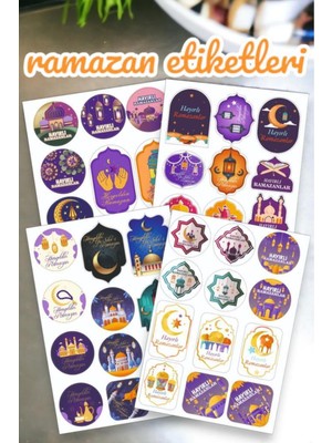 90 Adet Ramazan Ayı Hayırlı Ramazanlar Etiket Seti Sticker Hediye Ramazan Paketi