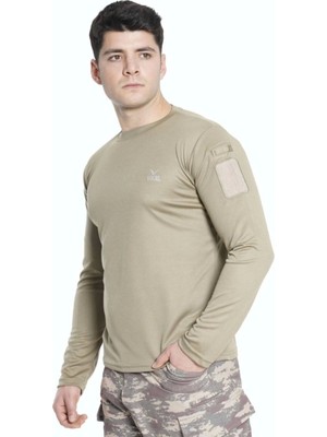 Askeri Malzemelerim Vogel Tactical Uzun Kollu Yakasız Bej Taktik Tshirt