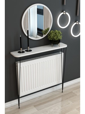 Talaş Tozum Oval Petek Üstü Raf Dresuar Beyaz Suntalam Malzemeden 80CM Modern Tasarım