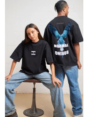 Teenage Millionaire Kadın Siyah Normal Is Boring Bisiklet Yaka Oversize Salaş T-Shirt