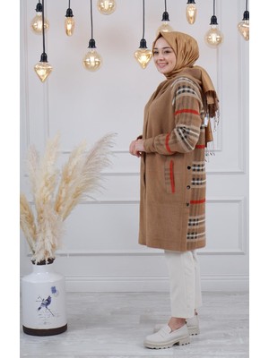 Tığ Triko Angora Hırka 21331 Camel