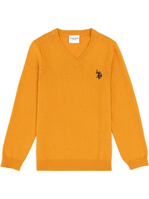 U.S. Polo Assn. Erkek Çocuk Hardal Triko Kazak 50294200-VR072