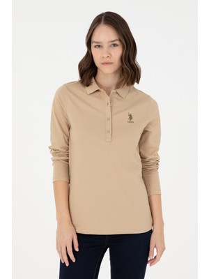 U.S. Polo Assn. Kadın Kum Basic Polo Yaka Sweatshirt 50289541-VR085