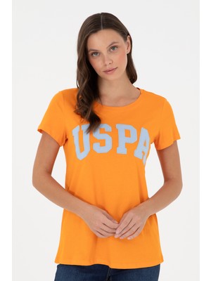 U.S. Polo Assn. Kadın Turuncu Bisiklet Yaka Basic Tişört 50280036-VR051