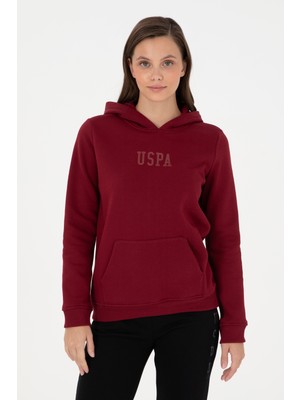 U.S. Polo Assn. Kadın Bordo Basic Kapüşonlu Sweatshirt 50289536-VR014