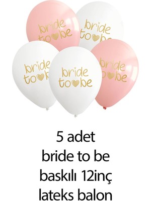 Atölye Mi Gümüş Bride To Be Balon Seti Kalp Balonlu Bride Parti Balon Süsleme Seti