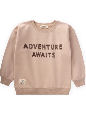 Cigit Adventure Baskılı Sweatshirt 210 Yaş Bej