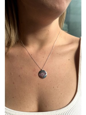 Sunshine 925 Ayar Rodyum Kaplamalı  Ruby Taşlı,nazar,göz Tasarım Gümüş Kolye
